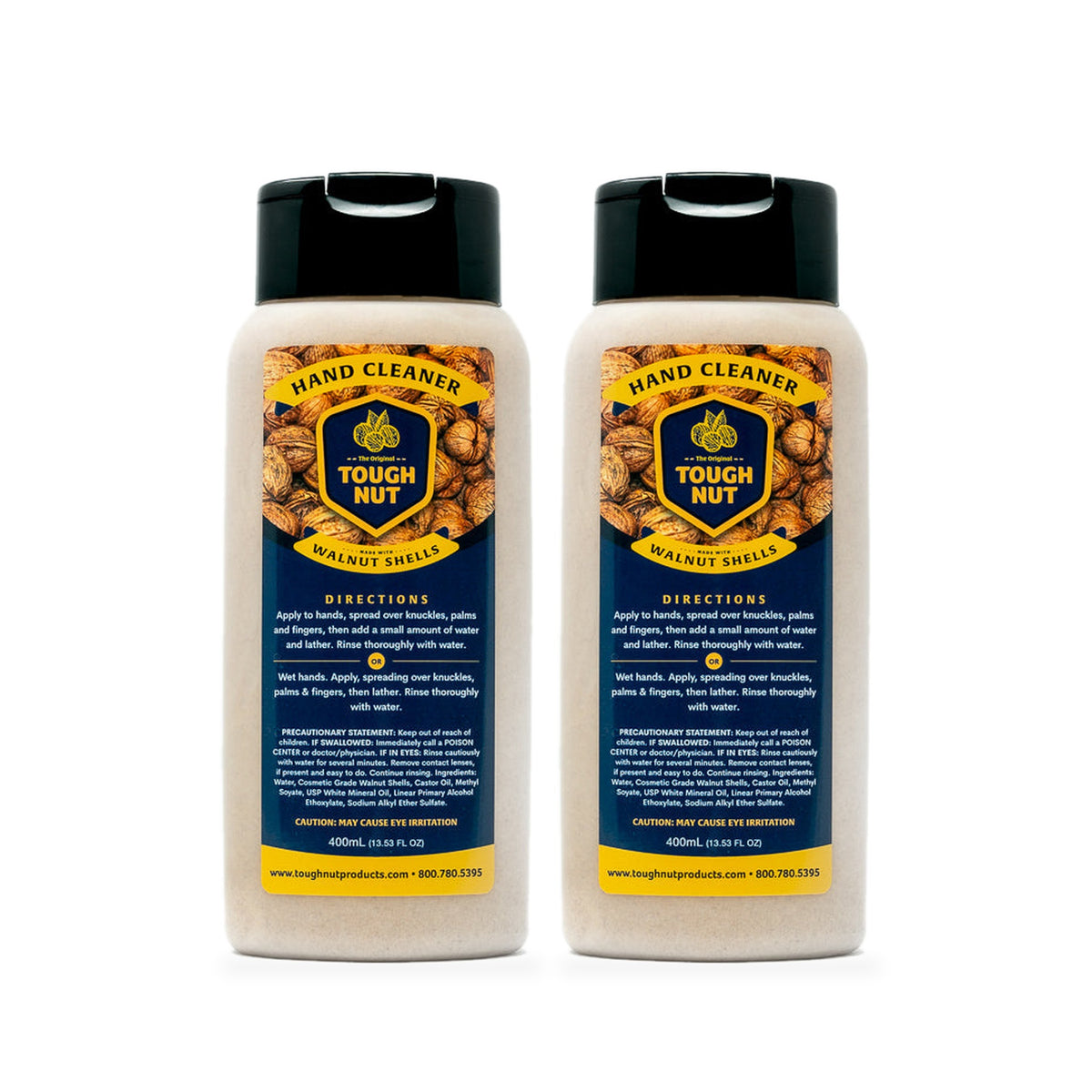Tough Nut heavy duty hand cleaner 2-Pack: two 13.53 oz (400 mL) flip-cap bottles